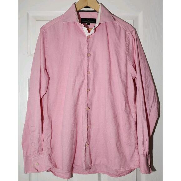 Men's Versace Modern Fit 1969 Italia Pink Long-sleeved Button Up Shirt - Large - Picture 1 of 4